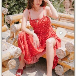 Floral Red Summer Dress